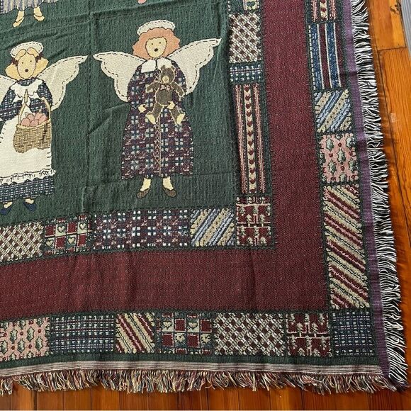 NWT Vintage Masterweave Inc Angel Quilt Tapestry Afghan Throw Blanket 55 X 73 In - Picture 4 of 9